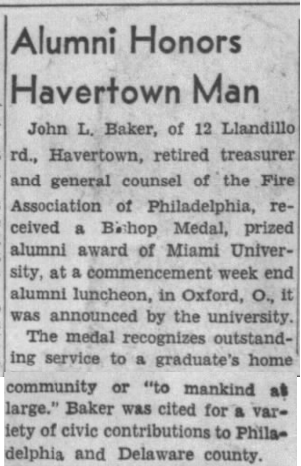 John Baker honored